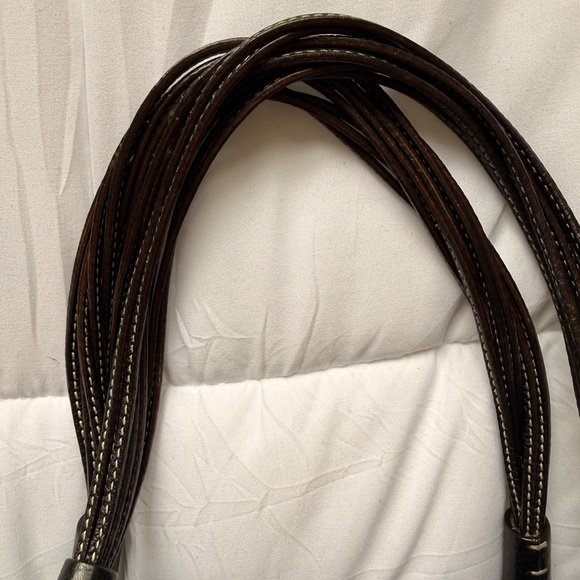 Kate Spade Barrel Bag Multiple Gathered Straps Black Pebbled Leather Early Y2K - Picture 3 of 10